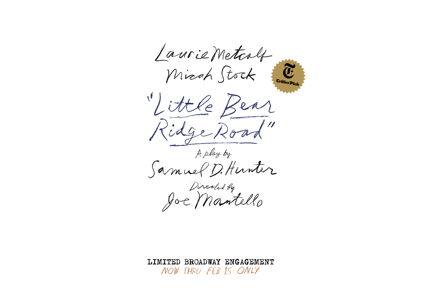Laurie Metcalf, Micah Stock in Little Bear Ridge Road on Broadway. A play by Samuel D. Hunter. Directed by Joe Mantello
